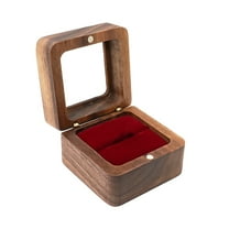 EUDIDV Romantic Presents Ring Box Jewelry Box Wooden Ring Box Engagement Ring Box With 1 Slot Wedding Ring Box For Ring Elegant And Retro Ring Box For Wedding Proposal Valentine's Decor