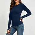 thumbnail image 6 of Auralook Women Round Neck Long Sleeve Thermal Tops Ladies Base Layer Undershirt for Winter Cold Weather with Thumb Holes, 6 of 9