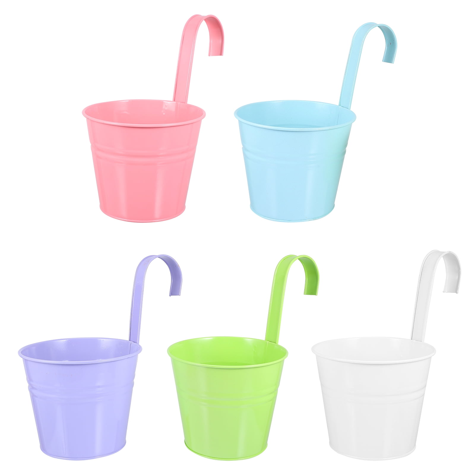 GOOHOCHY 5-Pack Outdoor Wall Railing Hooks for Hanging Flower Pots and Garden , Metal Plant Hangers