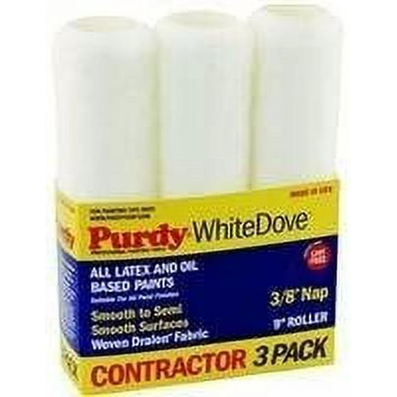 Purdy White Dove 9" X 3/8" Roller Cover, 3 Pk.