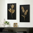 thumbnail image 3 of LuxenHome Set of 2 Flower Bouquet Abstract Metal Wall Decor Modern Wall Art Accent with Wood Frame, 3 of 9