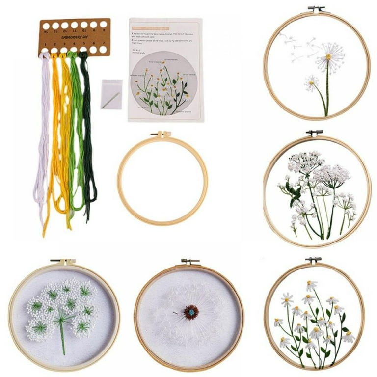 Embroidery Kit for Beginners, Cross Stitch Kits for Adults, 1 Pack  Transparent with Floral Plant Pattern Sets Embriodery, Funny Easy  Needlepoint Embrodery Crosstitch Kits 