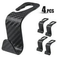 thumbnail image 2 of Car Headrest Hooks, Portable Car Seat Back Hooks, 4 Pack, Suitable for Wallets, Handbags, Grocery Bags, Plaid Black, 2 of 9
