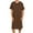 Brown, variant on Fancifize Men's Nightgown V Neck Short Sleeves Nightshirt Long Casual Sleepwear Comfy Soft Loungewear With Pockets