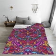 thumbnail image 2 of Kaleidoscopic Curved Shapes Pattern Throw Blanket, Super Soft Anti-Pilling Flannel Bed Blankets, 50"x40", 2 of 8