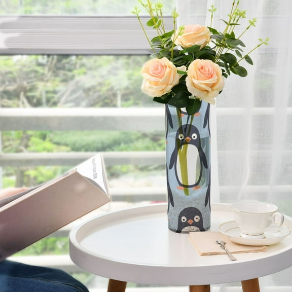 Full Penguins Vases for Flowers Modern Decorative Vase Home Decor for Bedroom Kitchen Living Room Centerpieces
