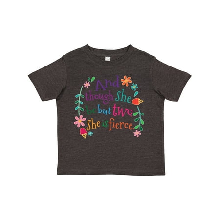 

Inktastic 2nd Birthday Girls She is Fierce Gift Toddler Toddler Girl T-Shirt