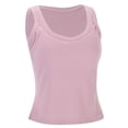 thumbnail image 4 of Womens Tank Tops with Built in Bras Stretchy Ribbed Scoop Neck Slim Fit Padded Sleeveless Shirt Basic Tanks, 4 of 6