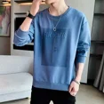 thumbnail image 4 of Sudadera para hombre, sin capucha, ropa masculina, top estampado azul, jersey con letras, moda Harajuku, nueva, sudadera de una pieza, algodón, tallas S, 4 of 5