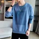 thumbnail image 3 of Sudadera para hombre, sin capucha, ropa masculina, top estampado azul, jersey con letras, moda Harajuku, nueva, sudadera de una pieza, algodón, tallas S, 3 of 4
