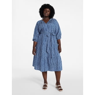Terra & Sky Women's Plus Eyelet Midi Tank Dress Sizes 0X-5X Sleeveless  Cotton A-line - Walmart.com