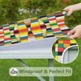 thumbnail image 6 of Rainbow Checkered Pattern Square Fitted Tablecloth with Elastic Edge,Square Table Cover,Washable Elastic Table Cover for Home Kitchen Party Decor 36"x36", 6 of 6