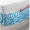 thumbnail image 2 of Duck Bed Skirt, Rhythmic Duckies Waterfowls with Sketch Style Waves Illustration Pattern, Elastic Bedskirt Dust Ruffle Wrap Around for Bedding Decor, 4 Sizes, Pale Sky Blue and White, by Ambesonne, 2 of 2
