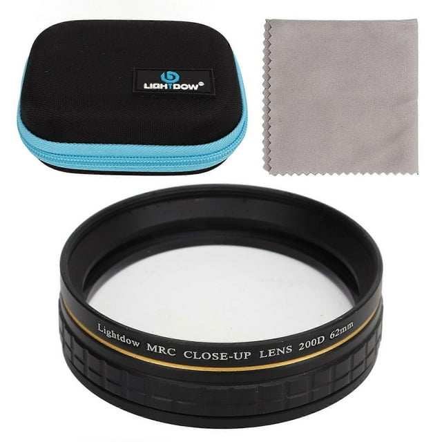 Lentille de gros plan en verre optique, filtre macro pour photographie de fleurs, bijoux, gouttes d'eau, 62 mm