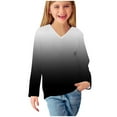 thumbnail image 6 of Ugoldhm Girls Fall Tops V Neck Gradient Long Sleeve Shirts Tunic Loose Fit Tees Sizes 3-13, 6 of 8