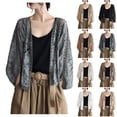 thumbnail image 4 of GEWSEY Women's Lace Embroidery Cardigan Boho Cropped Batwing Sleeve Open Front Oversized Bolero Shrugs (Grey, One Size), 4 of 5