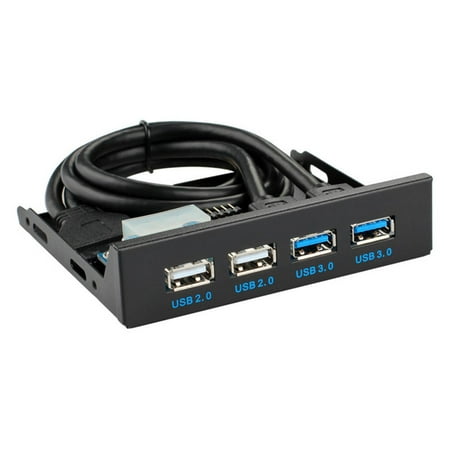 YSX 4 Port USB Front Panel 19 Pin USB3.0 USB2.0 Hub Expansion Bay ...