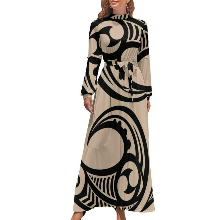 white christmas dresses New Zealand Off Shoulder Long Dress Maori NZ Unique Blue LT13 main image 0