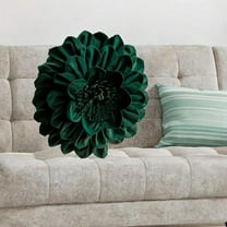 menolana 3D Flower Throw Pillow Cover ,Xmas Cushion Floral Cover ,19.69 x19.69 inch Flowers Pillow Case for Festival ,Couch Decoration Green Round