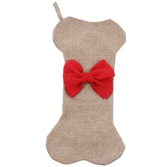 FUTUREORYY Pet Christmas Stockings Burlap Jute Red 1Set Decoration