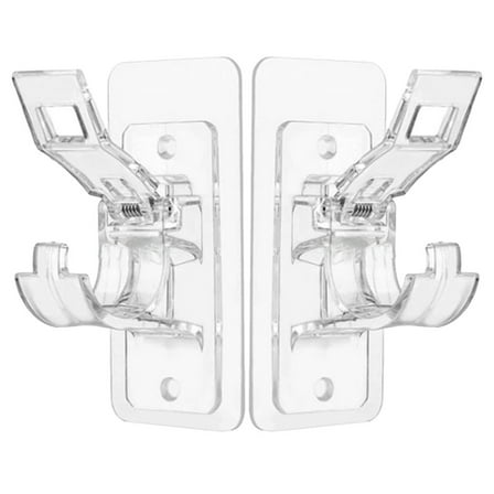 HOMEMAXS 2pcs Adhesive Curtain Rod Hooks Shower Curtain Rod Holders Closet Pole Bracket Curtain Rod Holders Brackets Replacement Curtain Rod Holder