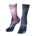 thumbnail image 6 of Xecao lighthouse Waves Torrential Rain Print Fashion No Heel Casual Crew Socks Cushioned Breathable for Men Women - Moisture wicking,Not easy to fade Suitable for daily, 6 of 7