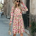 thumbnail image 3 of SCRAWLGOD Flowers Maternity Nursing Dress Long Sleeve Breastfeeding Dresses for Fall Size Small Crewneck Midi Pregnancy Dresses for Women Clothing Breathable Swing Dresses Midi, 3 of 7