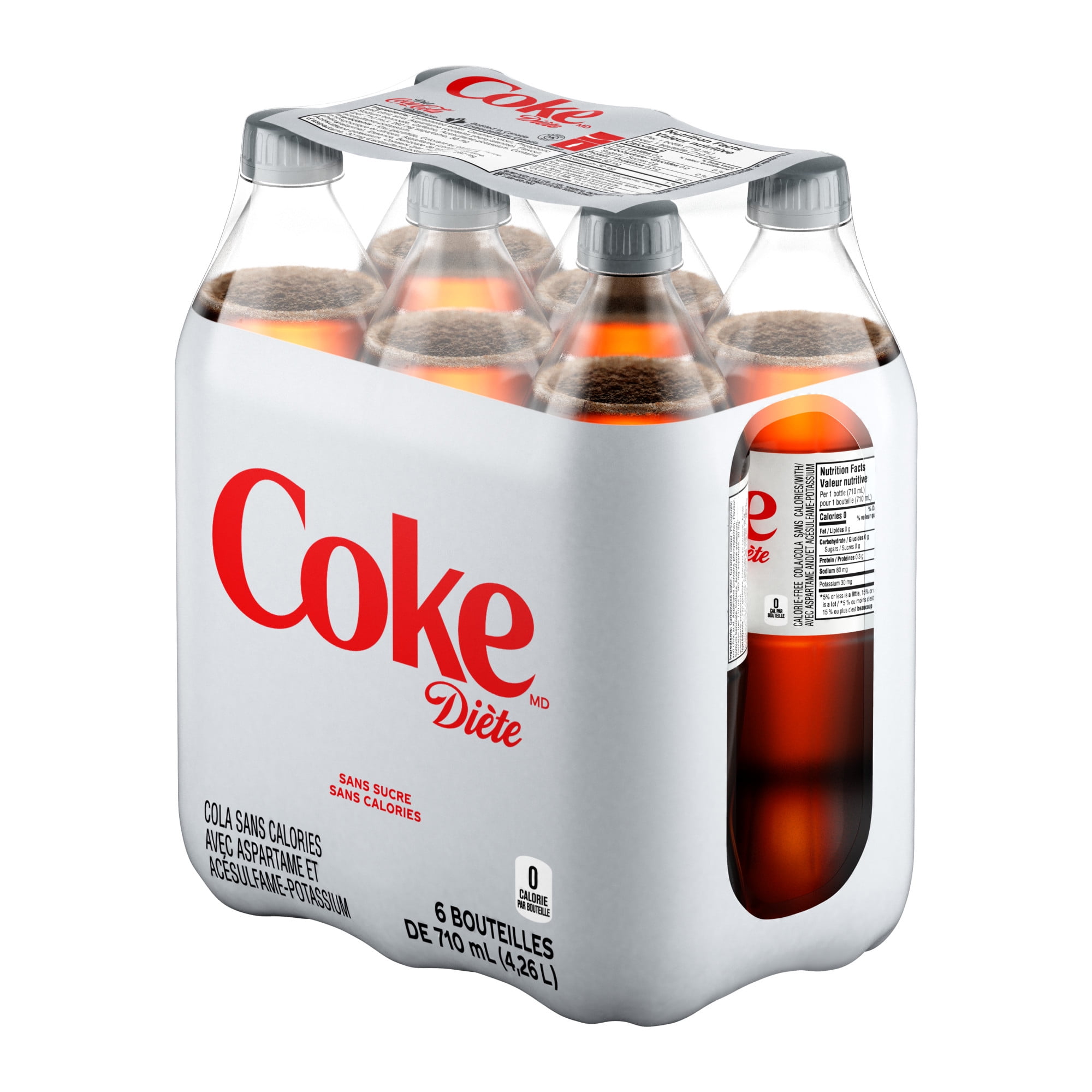 Coke Diète Bouteilles, 710 mL, 6 Pack 6 x 710 mL