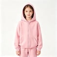 thumbnail image 2 of mgoYE Boys Girls Zip Up Hoodies Teen Fleece Full-Zip Sweatshirts Jacket Casual Fall Hoodie with Pocket(Pink,5-6 Years), 2 of 7