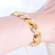 thumbnail image 2 of Pulsera ajustable con hojas doradas y diamantes. Joyas europeas y americanas, 2 of 6