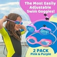thumbnail image 2 of Vvinca Kids Swim Goggles with Bungee Strap No Leaking Anti Fog Toddler Goggles with Quick Adjust Ages 3-14, 2 of 7