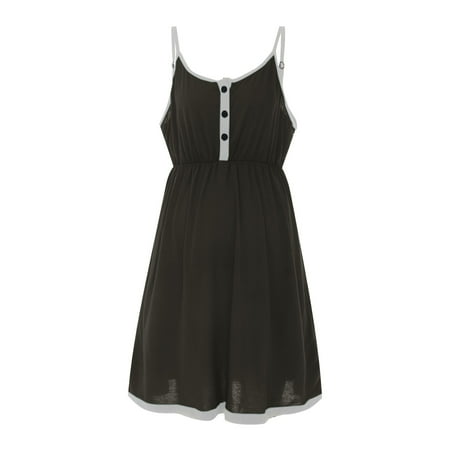 

TAIAOJING Women Maternity Nursing Dress Fashion Belt Dress Summer Short Casual Dress Solid Color Dress Suspender Style