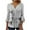 Gray, variant on Patlollav Womens Summer Tops Sexy Fold Print Regular 3/4 Sleeve V Neck Button Blouse