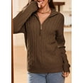 thumbnail image 2 of CAILDANL Women's Sweaters 2025 Fall Winter Quarter Zip Casual Ribbed Cable Knit Pullover, 2 of 2