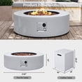 thumbnail image 3 of UPHA 42-inch Outdoor Propane Round Fire Pit Table 50000 BTU Iron Gas FirePit for Outside Patio with Tank Cover, Removable Lid, Lava Rocks, Rain Cover, White, 3 of 9