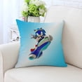 thumbnail image 4 of Funda de cojín para sofá de 50 x 50 cm, diseño de dibujos animados de anime S-Sonic, funda de almohada personalizada con estampado para silla, respaldo de cintura, regalo de 40 x 40 cm, 4 of 5