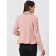 thumbnail image 4 of Chaqueta de mezclilla Allegra K de manga larga con botones y solapa con muesca Rosa L, 4 of 6