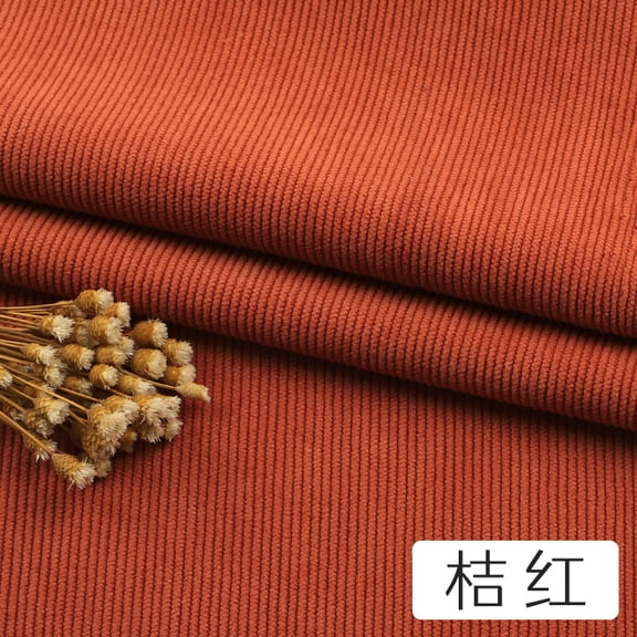 ERDOUY 39x59 Inches Solid Color Corduroy Fabric, Soft Comfortable Material for Sofa Chair Covers, Throw Pillow Covers, DIY Shirts, Coats & Hat Making,Orange