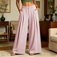 thumbnail image 4 of Ozmmyan Womens Wide Leg Sweatpants Zipper Button Pockets Elastic Waist Casual Loose Fit Lounge Pants for Winter, 4 of 6