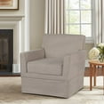 thumbnail image 3 of Xukmct Upholstered Accent Chair with Wood Frame, Modern Armchair for Living Room, Bedroom, Office, Light Brown, 3 of 8