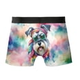 thumbnail image 2 of Hippie Schnauzer Portrait Watercolor Tie-Dye Vintage Styles All Over Print Boxer Briefs Underwear for Men Dad Miniature Schnauzer Dog Lover - 00014, 2 of 6