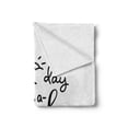 thumbnail image 2 of Saying Soft Flannel Fleece Blanket, Illustration of a Saying Every Day is a Fresh Start Typography Rising Sun, Cozy Plush for Indoor and Outdoor Use, 50" x 70", Charcoal Grey Pearl, by Ambesonne, 2 of 5