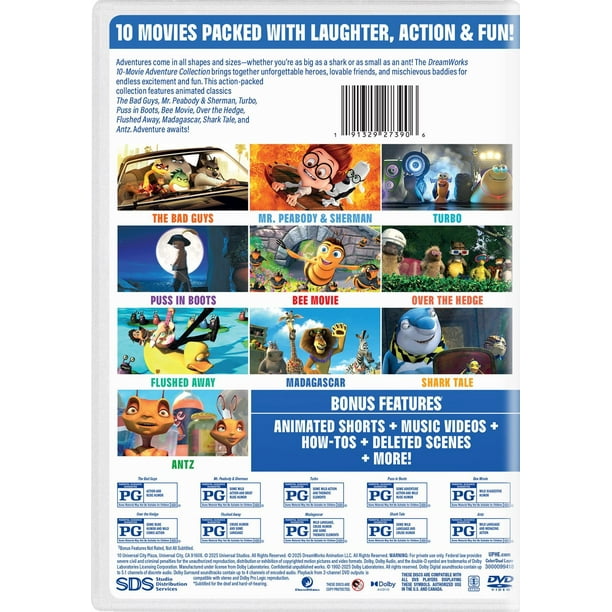 DreamWorks 10-Movie Adventure Collection (DVD), Animation