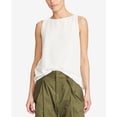 thumbnail image 2 of Polo Ralph Lauren Back Slit Sleeveless Top Marshmallow 2, 2 of 3