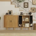 thumbnail image 2 of 31.5" Fluted Sideboard Buffet Cabinet,Storage with Sliding Doors & Adjustable Shelf, Modern Accent Console Table Coffee Bar for Living Room, Kitchen, Dining Room, Entryway, 2 of 8