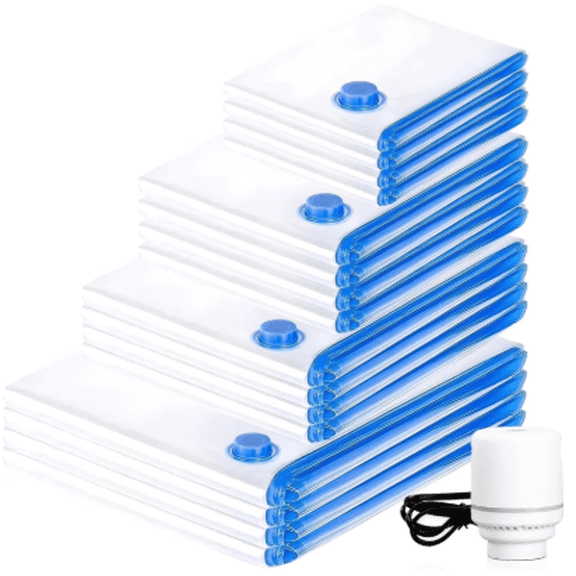 17pcs Vacuum Storage Compression Bags, Dustproof, Transparent, Thickened Vacuum Compression Bags for Clothes and Blankets, Suitable for Moving