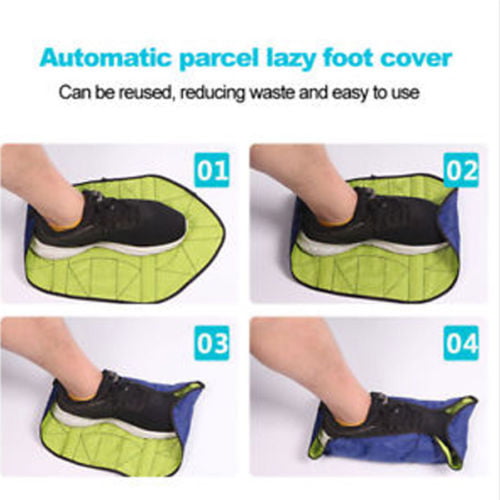Dark Blue SUPVOX Hands-Free Shoe Covers Reusable One Step Sock Carpet Protector Lazy Waterproof Portable Automatic Shoe Covers for Home Workers Boots