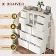 thumbnail image 3 of White Dressers for Bedroom with 10 Drawers, Dressers & Chests of Drawers with Large Metal Mesh Door, Hallway 48.2" H x 38.1" W x 11.8" D, 3 of 16