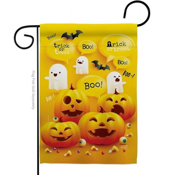 Angeleno Heritage G135557-BO 13 x 18.5 in. Ghosts & Pumpkins Garden Flag with Fall Halloween Double-Sided Decorative Vertical Flags House Decoration Banner Yard Gift
