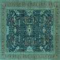 thumbnail image 1 of Ahgly Company Machine Washable Indoor Square Oriental Turquoise Blue Industrial Area Rugs, 8' Square, 1 of 4